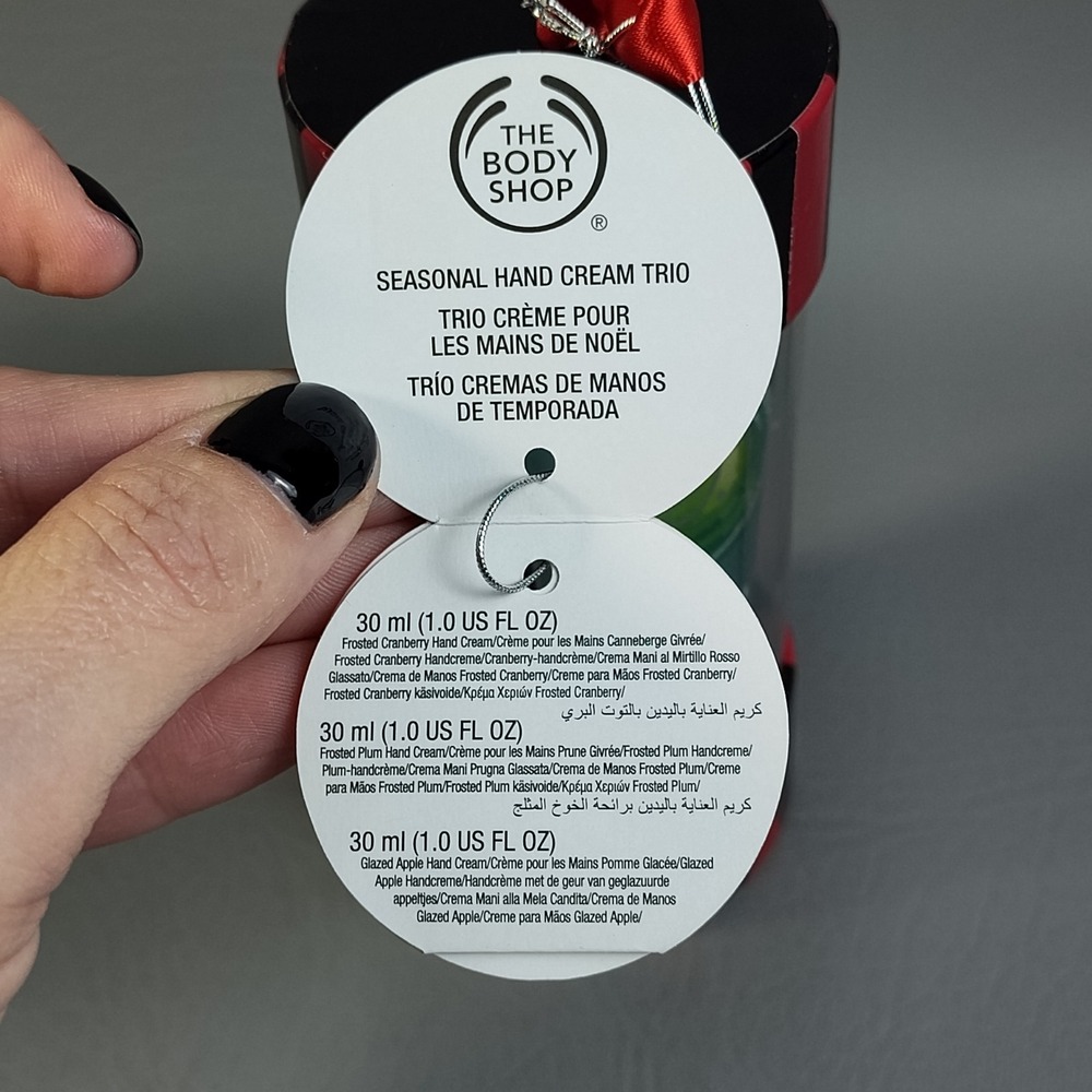 The Body Shop Seasonal Hand Cream Trio Gift Set Cranberry Plum Apple‎ 1 oz RARE - Picture 5 of 8